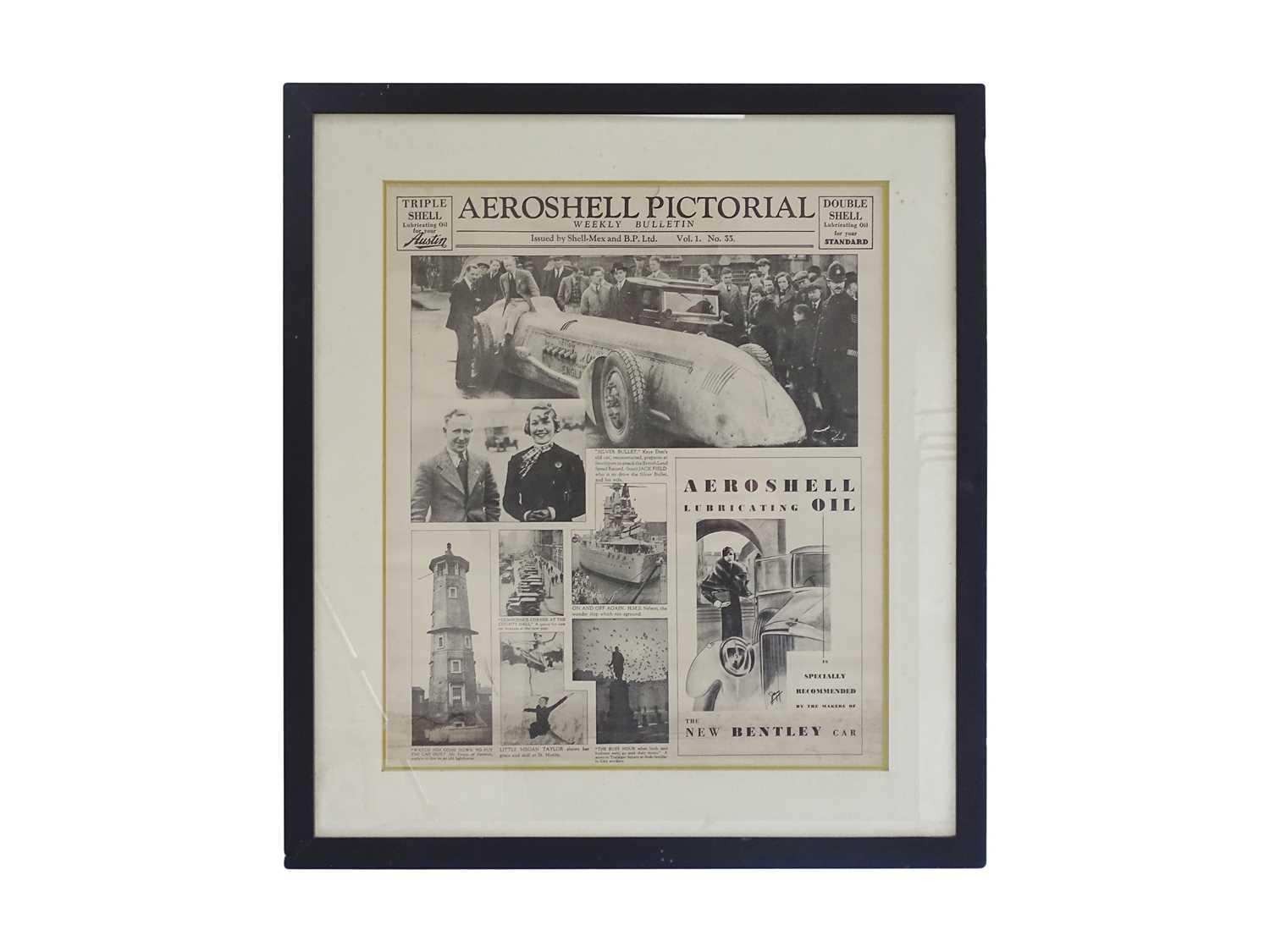 Lot 13 - Framed Areoshell pictorial weekly bulletin