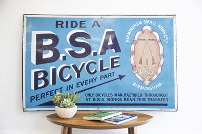 Lot 34 - BSA bicycle sign.