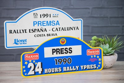Lot 55 - Two 1990's European Press Rally Plaques.