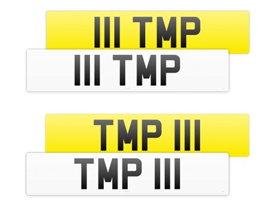 Lot 100 - Registration Numbers '111 TMP' & 'TMP 111'