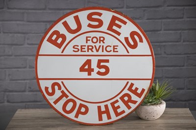 Lot 19 - Double Sided Original Enamel Birmingham Bus Stop Sign