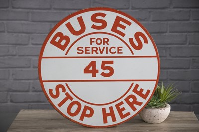 Lot 19 - Double Sided Original Enamel Birmingham Bus Stop Sign
