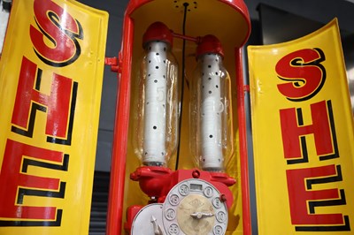 Lot 47 - Impressive 10ft Early Satam Petrol Pump, with Working Shell Globe