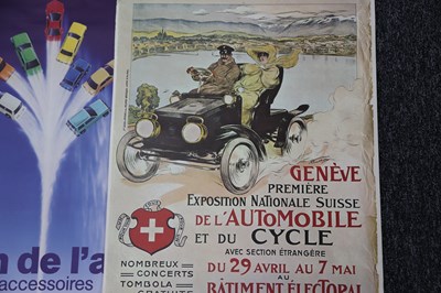 Lot 22 - Three Period Posters Advertising Geneve Premier, 1976 Formula 3 Race and Salon De L'Auto 1985