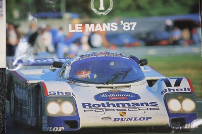 Lot 56 - Three Posters Advertising The Rothmans Le Mans 1987, James Hunt World Champion 1976 and Transport 1987