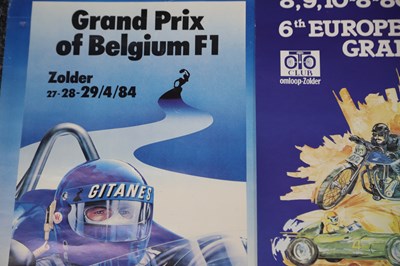 Lot 58 - Two Posters Advertising The 1984 Belgian Grand Prix and The 1980 European Historic Grand Prix