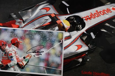 Lot 64 - A Signed Photograph of Lewis Hamilton