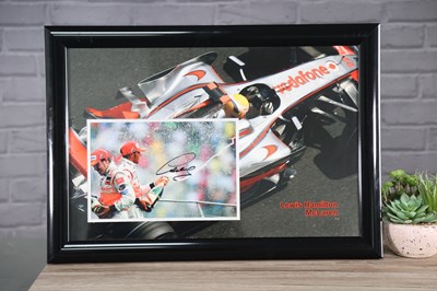 Lot 64 - A Signed Photograph of Lewis Hamilton