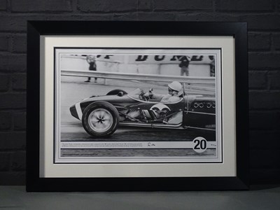 Lot 52 - Sir Stirling Moss framed print No.2 of only 220 produced and signed, Monaco 1961