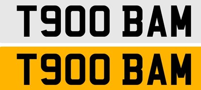 Lot T900 BAM number plate