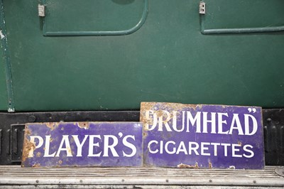 Lot 4 - Players and Drumhead single sided enamel cigarette signs