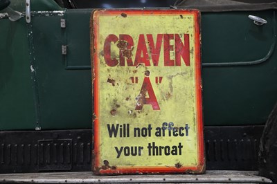Lot 6 - Large Craven ‘A’ Cigarette advertisement  single sided enamel sign