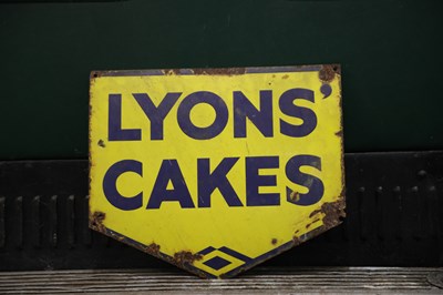 Lot 8 - Lyons Cakes single sided enamel sign
