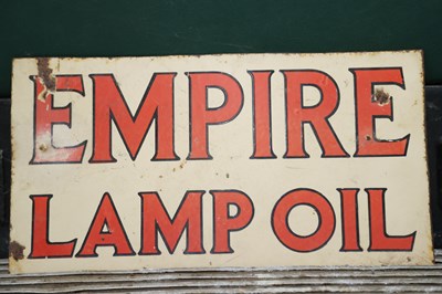 Lot 10 - Double sided Empire Lamb Oil enamel sign