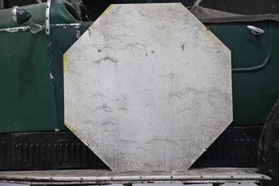 Lot 13 - Large single sided Aluminum Shellubrication hexagonal sign